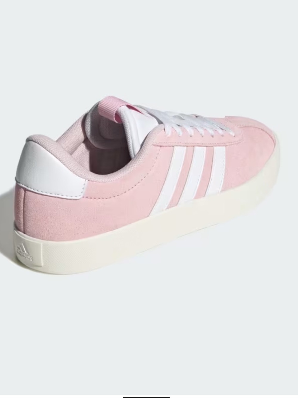 Adidas Women’s VL Court 3.0 Shoes – Pink/White Suede Sneakers – Sz 8.5 - Picture 7 of 9